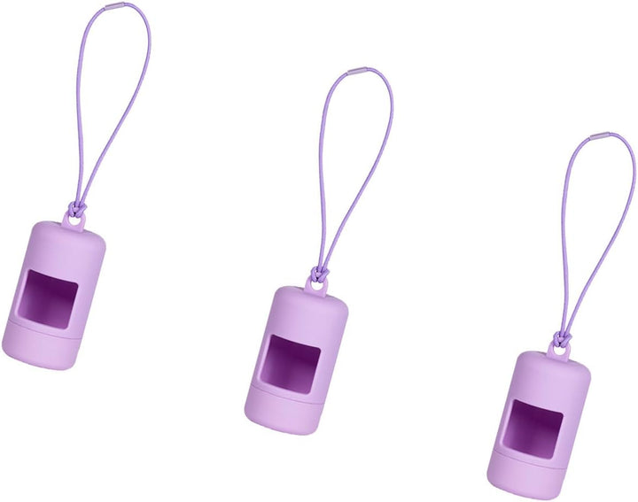 Set of 3 Dog Waste Bag Dispensers with Elastic Rope Rotation Design Travel Use Pet Poop Bag Holder Tool