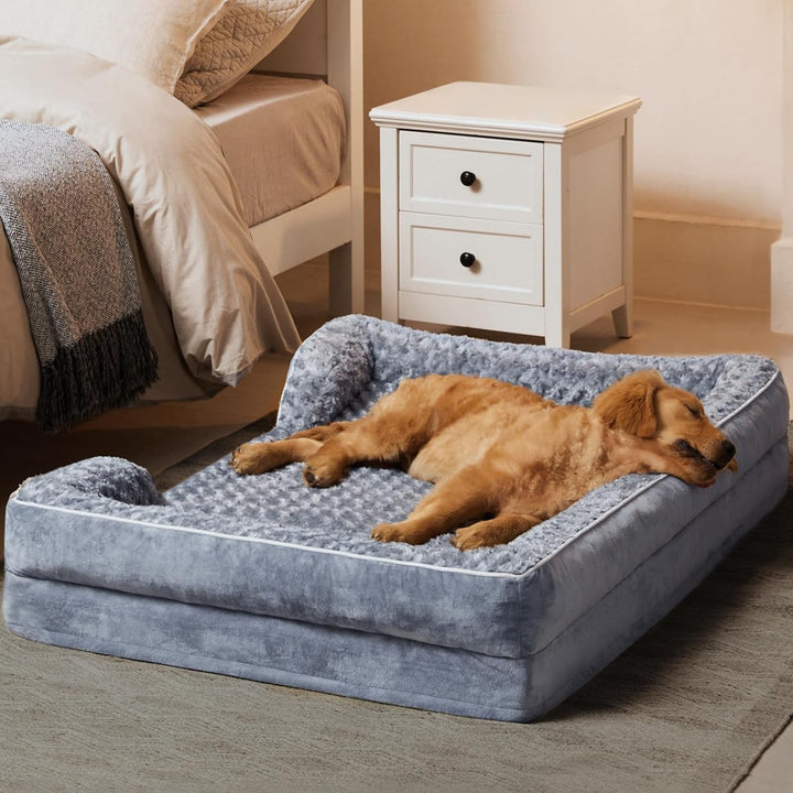 Dog Beds for Large Sized Dogs, Washable Orthopedic Dog Couch Sofa Bed with Waterproof Lining & Non-Skid Bottom for Pet Sleeping