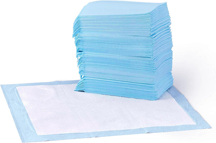 Dog and Puppy Pee Pads, 5-Layer Leak-Proof Super Absorbent, Quick-Dry Surface, Potty Training, Regular (22X22"), 100 Count, Blue & White