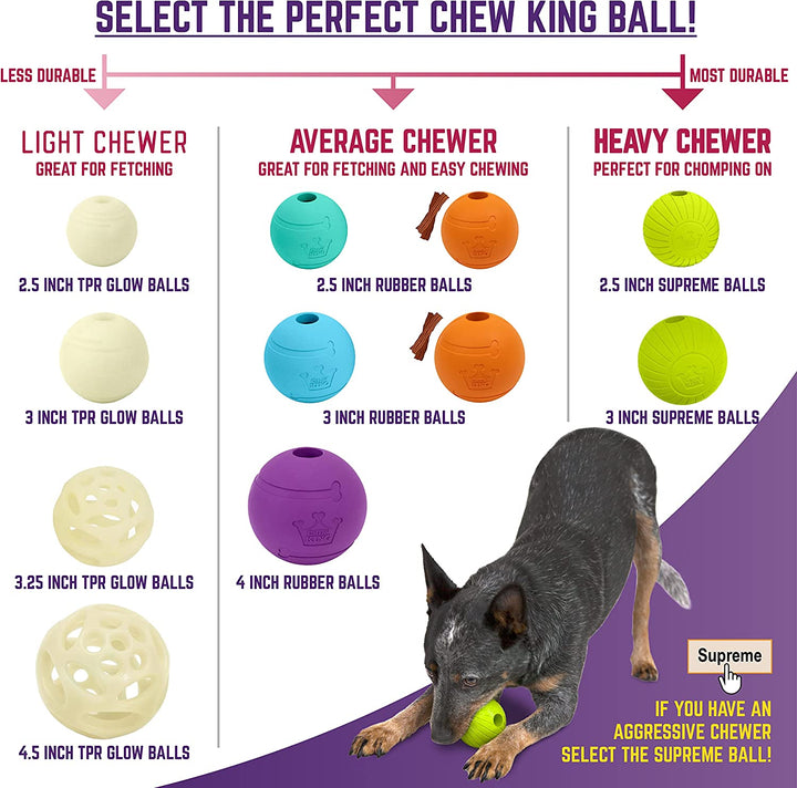 Glowing Fetch Ball, Dog Ball Toys, 2.5" 2-Pack Balls
