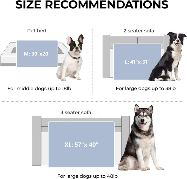 Premium Soft Dog Blanket for Small Medium Large Dogs Washable 300GSM Fluffy Warm Fleece Puppy Cat Paw Print Pet Flannel Grey Paw M(30"X20")