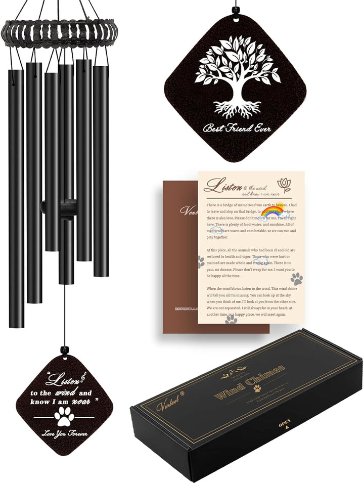 Dog Memorial Gifts, 28" Pet Memorial Wind Chimes, Loss of Dog Sympathy Gift, Pet Loss Passing Away Remembrance Bereavement Gift
