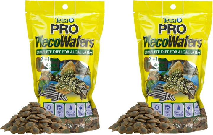 PRO Plecowafers 5.29 Ounces, Nutritionally Balanced Vegetarian Fish Food for Bottom Feeders, Concentrated Algae Center