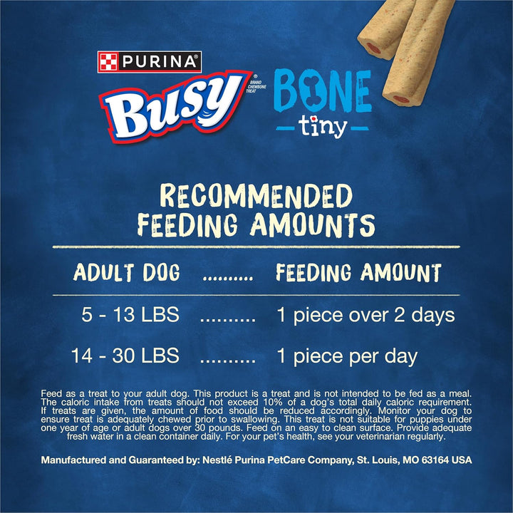 Bone Adult Toy Breed Dog Chew Bone Treats, Tiny - 60 Ct. Pouch