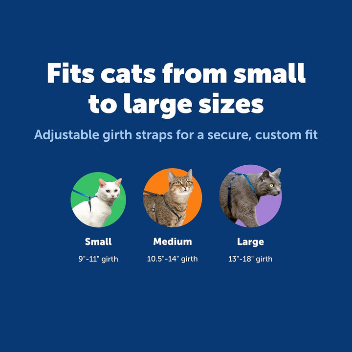 Come with Me Kitty Cat Harness & Bungee Leash - Comfortable No-Choke Harness with Lightweight Bungee Leash for Outdoor Fun - Escape Free Pulling Prevention - Medium - Lilac