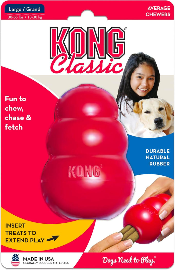 Classic Stuffable Dog Toy - Fetch & Chew Toy for Dogs - Treat-Filling Capabilities & Erratic Bounce for Extended Play Time - Durable Natural Rubber Material - for Large Dogs