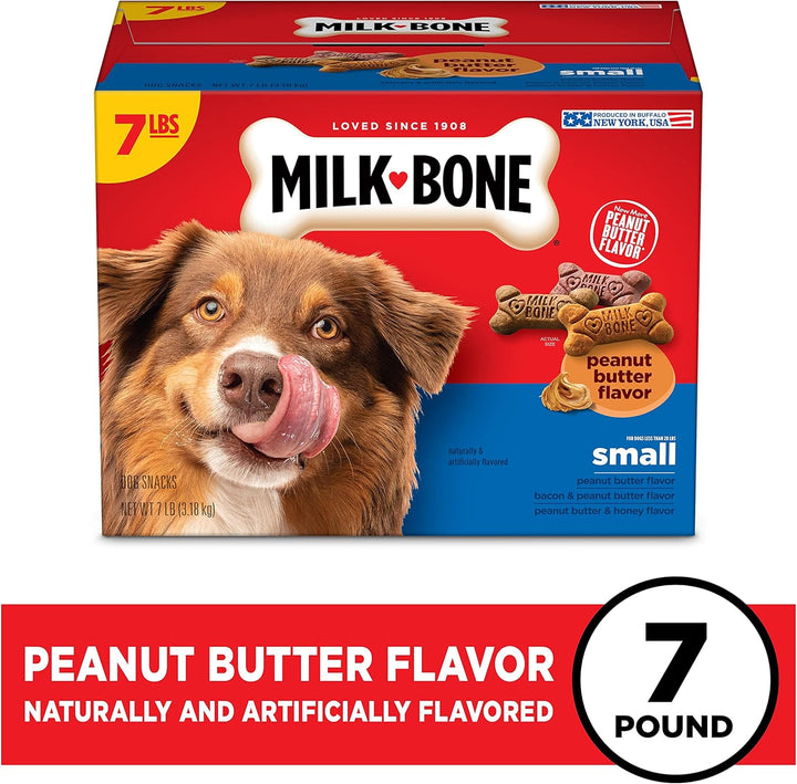 Peanut Butter Flavor Naturally & Artificially Flavored Dog Biscuits - Crunchy Dog Treats - 7 Pounds (Packaging Design May Vary)
