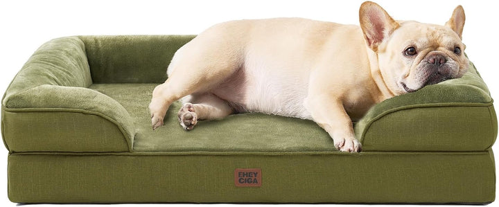 Orthopedic Dog Beds for Extra Large Dogs 44X32Inch, Waterproof Memory Foam XL Pet Bed with Sides, Non-Slip and Egg-Crate Foam Big Dog Couch Bed with Washable Removable Cover, Grey