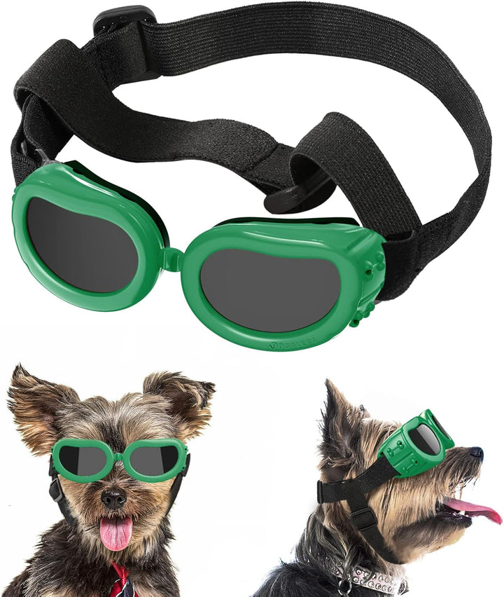 Dog Sunglasses Small Breed Goggles UV Protection,Goggles for Small Dogs Eye Wear Protection with Adjustable Strap Windproof Anti-Fog Sunglasses for S-Mall Doggy Doggie Glasses,Black