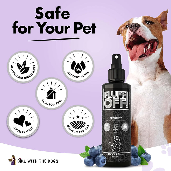 FLUFF off Pet Scent (Blueberry Bubblegum) 8 Oz - for Cats and Dogs - Made in USA