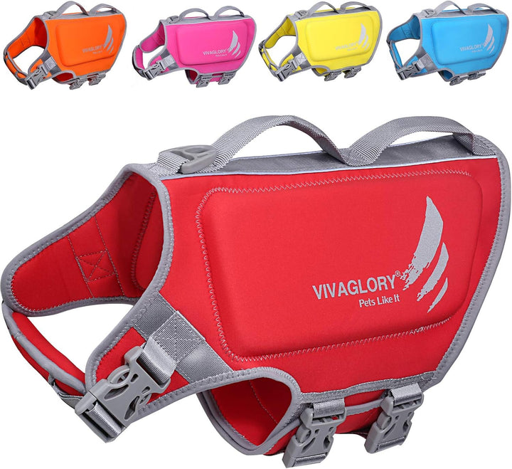 High Buoyancy Dog Life Vest, Swimming Vest with Handle, Dog Life Jacket for Swimming & Boating, Buoyancy for Puppy Doggy, S, Pink