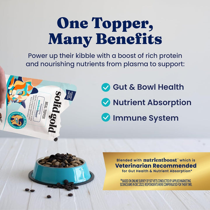 Nutrientboost™ Cat Food Toppers for Cats - High Protein Meal Topper & Crunchy Cat Treats for Indoor Cats W/Vitamins, Minerals & Amino Acids for Gut Health & Immune Support - All Ages - 1Lb