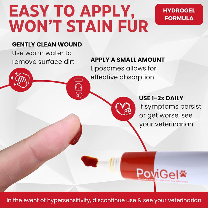 Dog Wound Care Ointment with Povidone Iodine 3%, Relieves Pain, Itching Skin, Ringworm, Hot Spots, Ear Infection, Yeast, Irritations, Cuts, Treatment for Dogs and Cats, Safe for All Animals, 0.7 Fl Oz