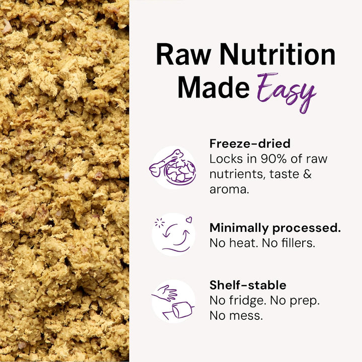 Freeze-Dried Raw Cat Dinner Morsels - Premium Chicken Recipe with 98% Cage-Free Meat & Organs - Natural Grain-Free Cat & Kitten Food - Made in USA - 3.5 Oz