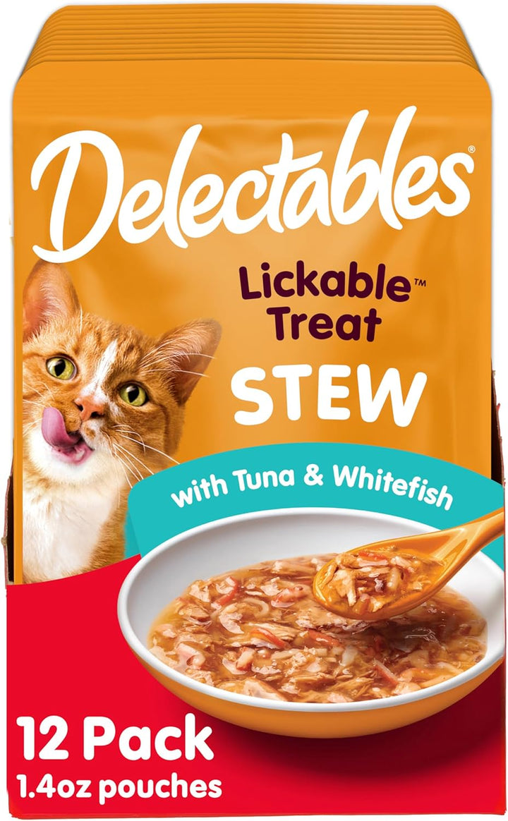 Delectables Stew Lickable Wet Cat Treats for Adult & Senior Cats, Variety Pack, 1.4 Ounce (Pack of 12)