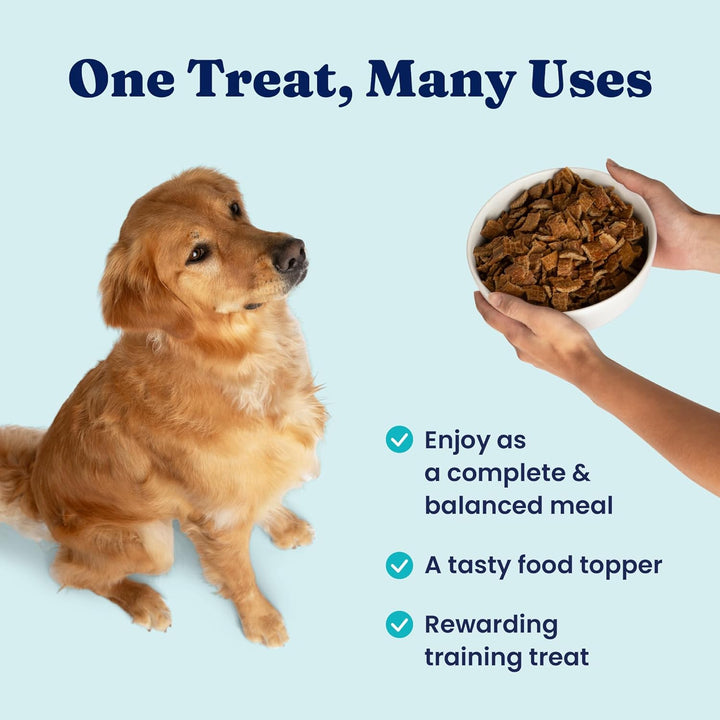 Air Dried Dog Food Toppers for Dry Food - Healthy Dog Treats W/Real Beef & Superfoods - Serve as a Complete Meal, Topper or Treats - Supports Muscle Growth, Immunity & Digestion - 4Oz