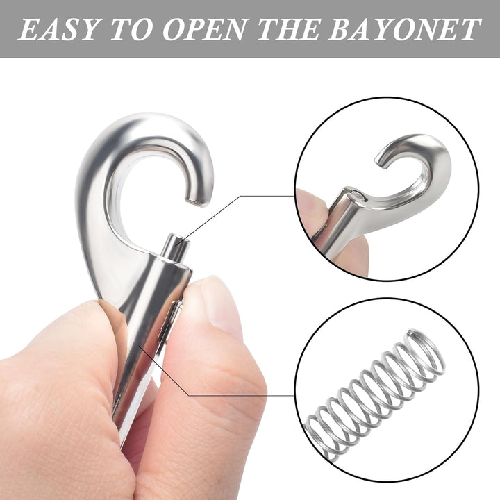 15 Pack Heavy Duty Snap Hooks Double Sided Clips for Hanging Horse Tack Sling Feed Buckets Dog Leash Collar Key Chain Zinc Alloy Metal Snaps Clip(3-1/2 Inch)