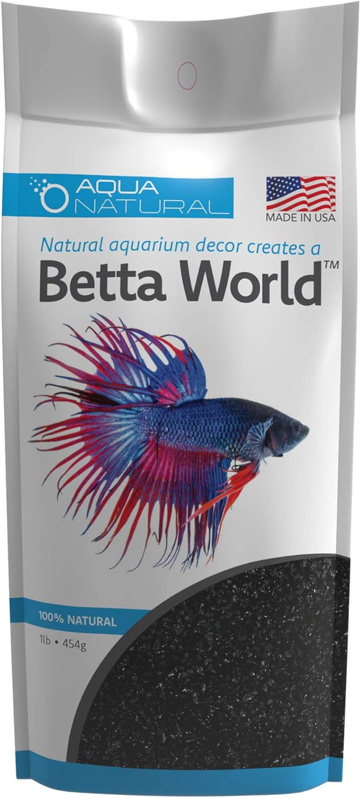 Betta World - Diamond Black Quartz 1Lb, Gravel/Rocks/Substrate for Fish Tank/Bowl (BETTA003)
