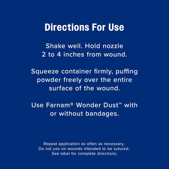 Wonder Dust Wound Powder, Blood Coagulant for Horses and Show Stock, for Use on Proud Flesh, Granulated Tissue, 4 Ounces