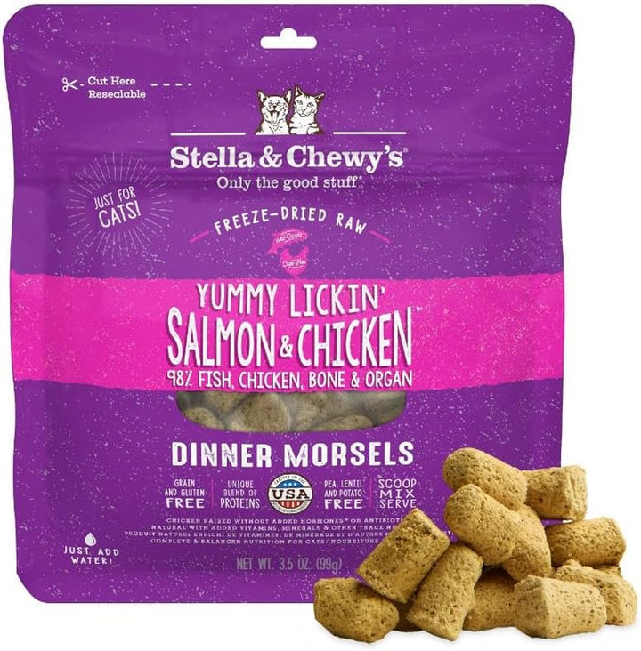 Freeze-Dried Raw Cat Dinner Morsels - Premium Chicken Recipe with 98% Cage-Free Meat & Organs - Natural Grain-Free Cat & Kitten Food - Made in USA - 3.5 Oz