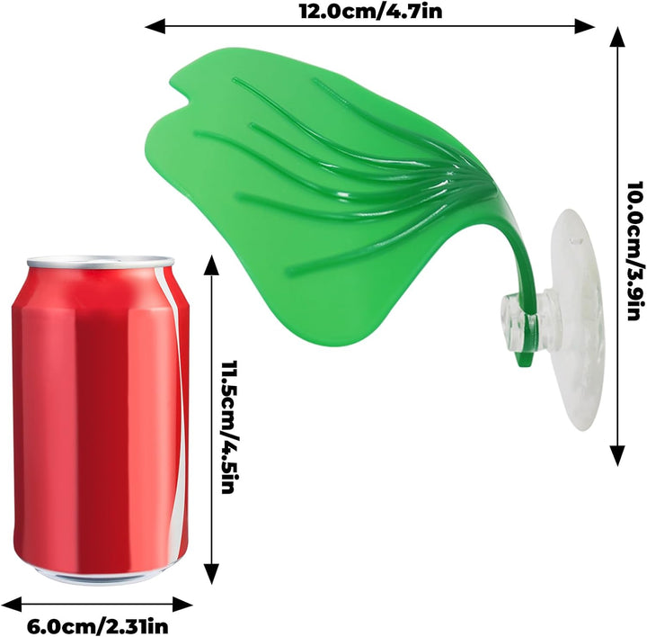 3 Pack Plastic Leaf Decorations with Suction Cups, Frog Habitat Platform, Reptile Decorations for Terrarium, Tank Terrarium Accessories for African Dwarf, Toad