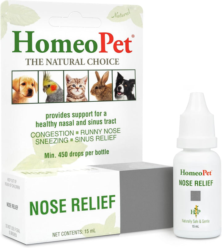 Nose Relief, Safe and Natural Sinus Supplement for Cats, Dogs, and Other Small Animals, 15 Milliliters