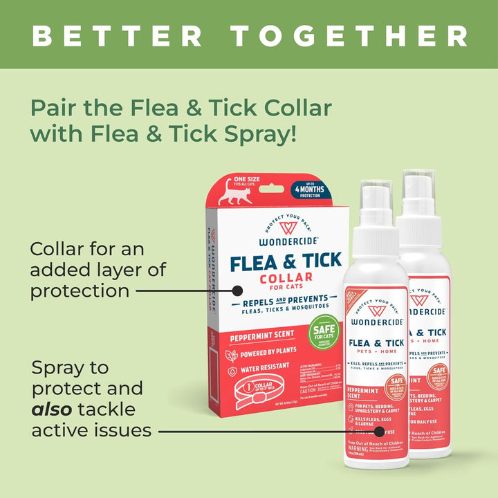 - Flea and Tick Cat Collar - Flea, Tick, and Mosquito Repellent, Prevention for Cats - with Natural Essential Oils - Pet and Family Safe - up to 4 Months Protection