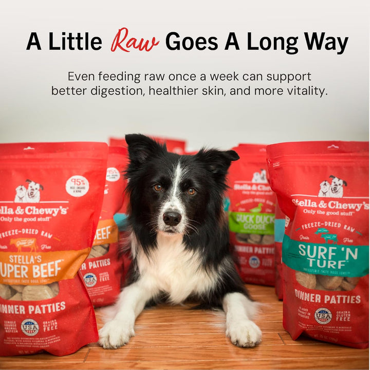 Freeze-Dried Raw Dinner Patties - Beef Recipe - High Protein Grain-Free Puppy & Dog Food - Perfect for Picky Eaters - 25 Oz