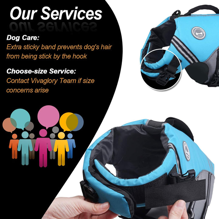 Sports Style Dog Life Vest, Dog Life Jacket for Swimming & Boating, Ripstop & Buoyancy for Puppy Doggy, Lifejacket with Handle, M, Blue