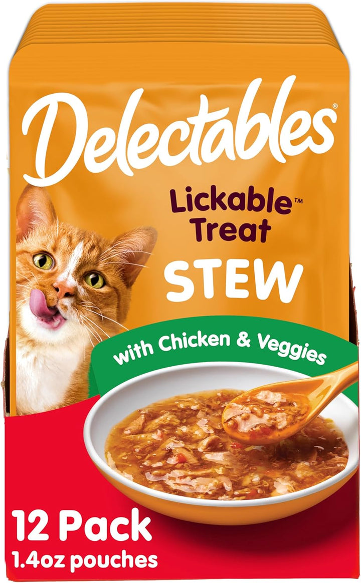 Delectables Stew Lickable Wet Cat Treats for Adult & Senior Cats, Variety Pack, 1.4 Ounce (Pack of 12)