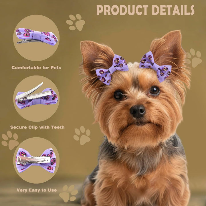Dog Hair Bows Small Puppy: Clips for Pet Grooming Gifts 60Pcs (30 Colros X 2)