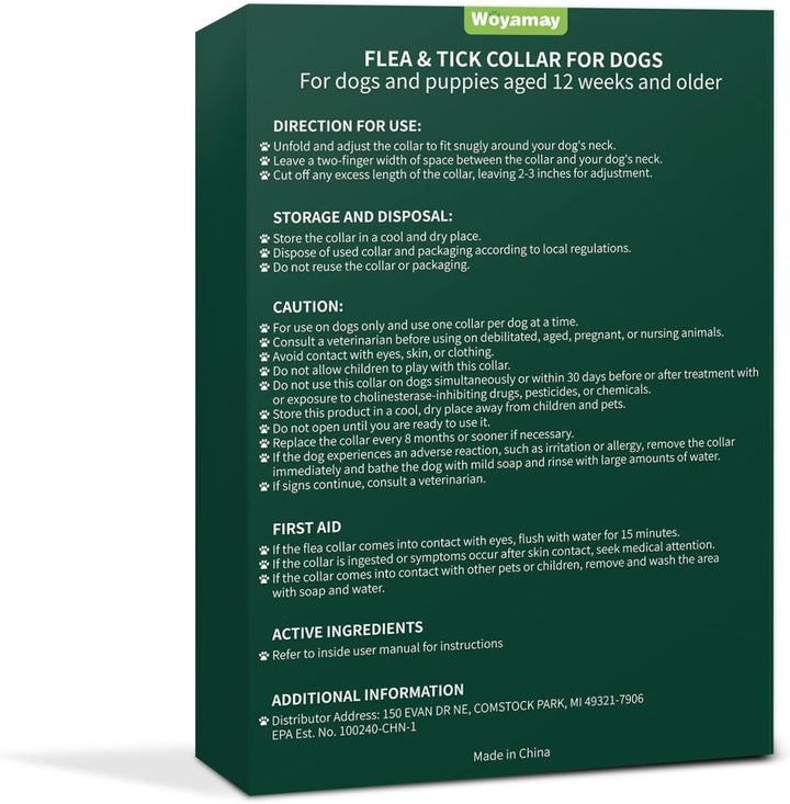 4 Pack Flea Collar for Dogs, Dog Flea and Tick Treatment, 8 Months Protection Flea and Tick Collar for Dogs, Waterproof Dog Flea Collar, Adjustable Collar Flea and Tick Prevention for Dogs,Black
