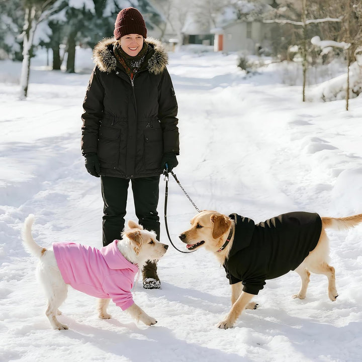Dog Basic Hoodie Ultra-Soft Dog Clothes Cold Weather Sweaters for Medium Large Dogs Breathable Cozy Fabric Pet Coat Warm Stylish Sweatshirt with Leash Hole Pocket Dogs Jacket for Cats Boys Girls