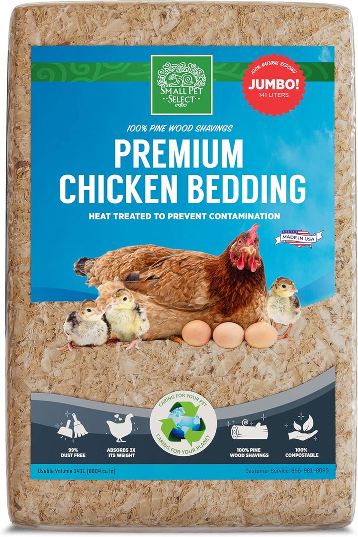 Pine Shavings Chicken Bedding, Chicken Coop Bedding, Wood Shavings, Great for Hen Nesting Boxes and Chick Brooders, 141L