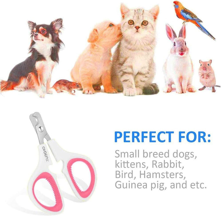 Pet Nail Clippers, Update Version Cat & Kitten Claw Nail Clippers for Trimming, Professional Pet Nail Clippers Best for a Cat, Puppy,Rabbit, Kitten & Small Dog,Sharp & Safe (Pink)