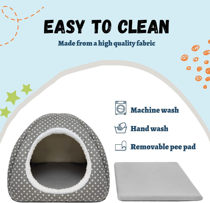 Rabbit Hideout Large Bunny Bed Washable Rabbit House and Hideout Fleece Guinea Pig Hiding Hut for Indoor Bunnies Small Animal Hideaway