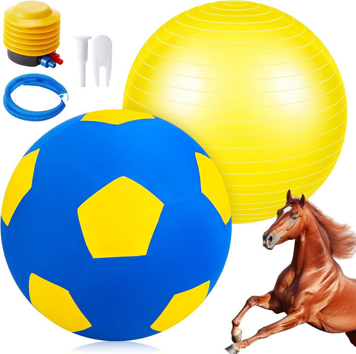 40Inch Giant Herding Ball with Ball Cover anti Burst Please Watch VCR for How to Inflation Horse Toys for Horses Stall Entertainment Play, Pump Included(Blue,Stylish)