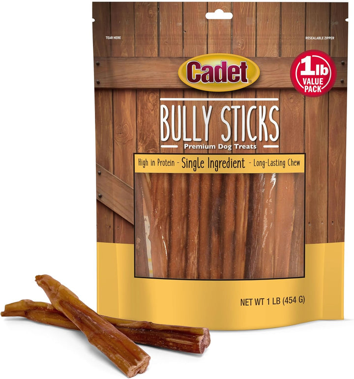 Bully Sticks for Small Dogs – All-Natural Beef Pizzle, High Protein, Low Fat, Long-Lasting, Grain & Rawhide-Free Dog Chews for Aggressive Chewers, Small (12 Ounce)