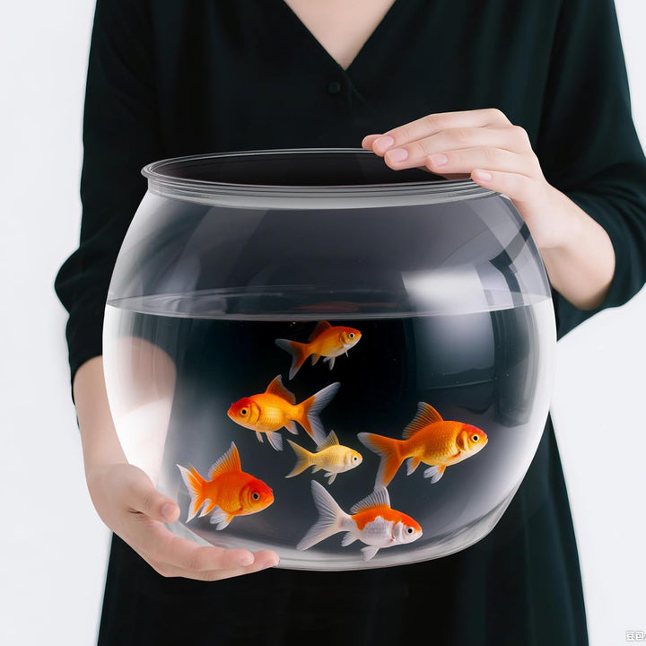 5 Gallon Plastic Fish Tank Large Bowl Shatterproof with Crystal Clear Clarity for Terrarium, Flower Vase Centerpiece Gift for Fish Lovers (Round)