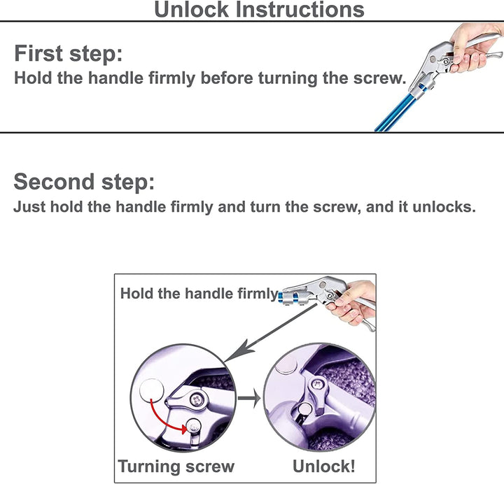 60" Professional All-Aluminum Alloy Snake Tong Reptile Grabber Rattle Snake Catcher Wide Jaw Handling Tool with Lock