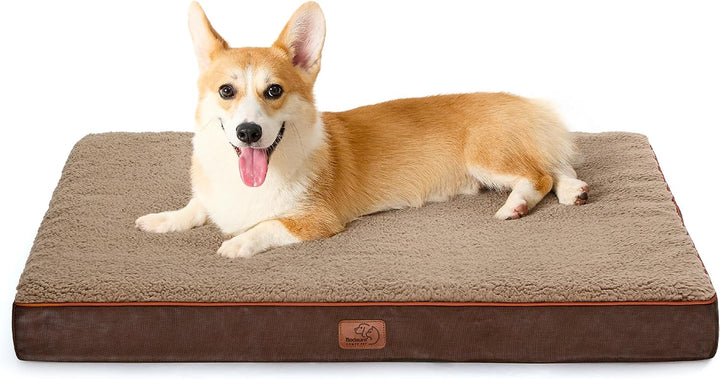 Dog Beds Large Sized Dog - Comfy Flat Pet Beds with Removable Washable Cover, Orthopedic Egg Crate Foam Puppy Mat, Suitable for Pet up to 65 Lbs
