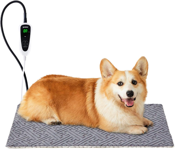 Cat Heating Pad - 11 Adjustable Temperature and 25 Timer Options, Heated Cat Bed Indoor Waterproof with Chew-Resistant Cord for Small Dogs, 18X18 Inch