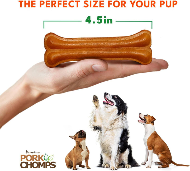 Roasted Pressed Pork Skin Dog Chews, 4.5-Inch Bone, 2 Count