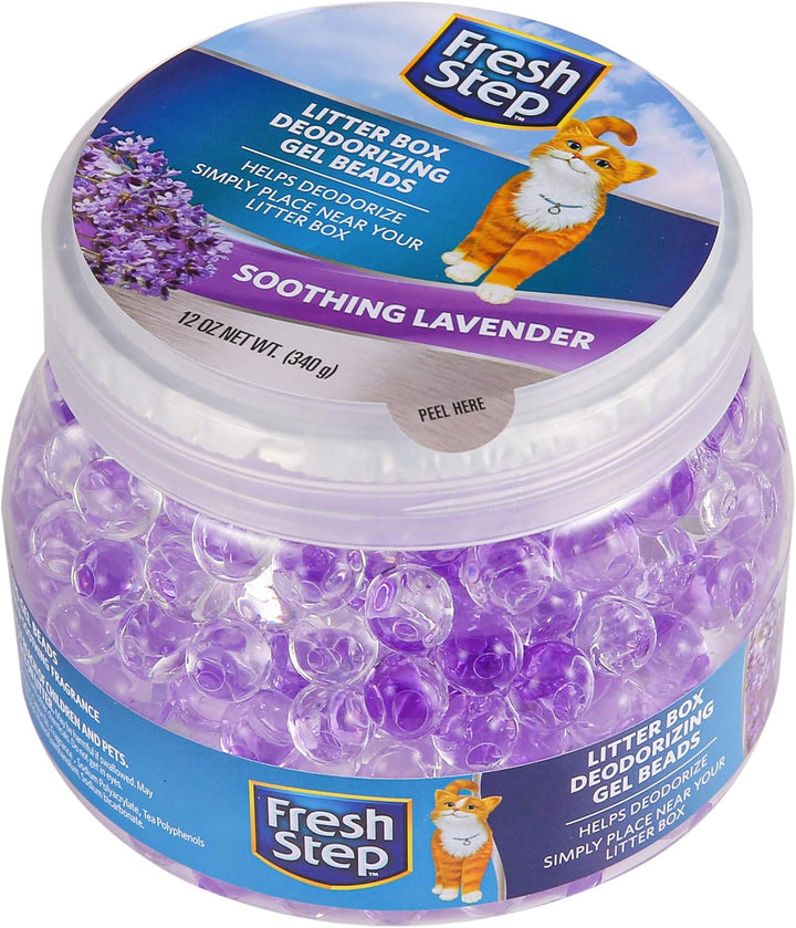 Litter Box Deodorizing Gel Beads in Soothing Lavender Scent - Pet Odor Neutralizing Beads for Pet Smells from Litter Box - 12 Ounce