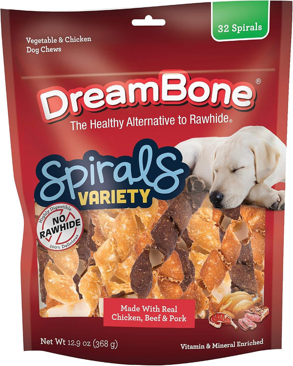 Spirals Variety Pack, Treat Your Dog to a Chew Made with Real Meat and Vegetables