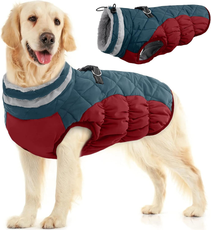 Dog Coat for Small Dogs,Waterproof Dog Winter Jacket with Harness Built in Puppy Cold Weather Coats Reflective Pet Vest with Zipper Warm Fleece Dogs Snowsuit Windproof Pink S
