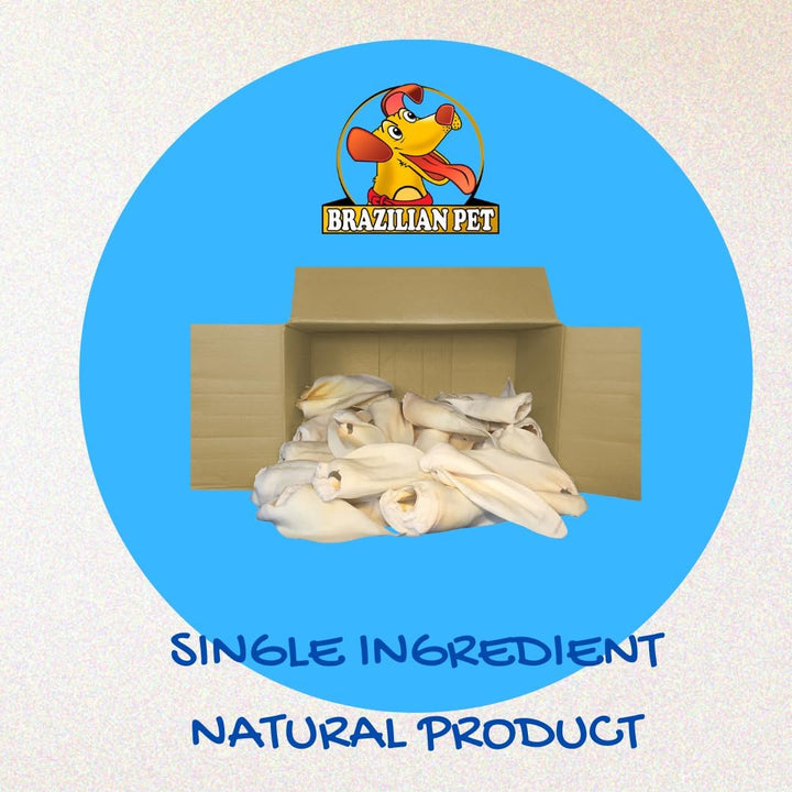 100% Natural Real Cow Ears (50 Pack) Prime Dog Chews, over 5 Inches Free Range Grass Fed Cattle, No Additives, Chemicals or Hormones
