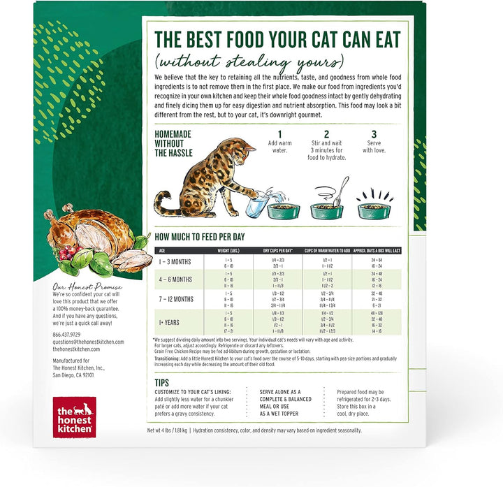 Dehydrated Grain Free Chicken Cat Food 4 Pound (Pack of 1)