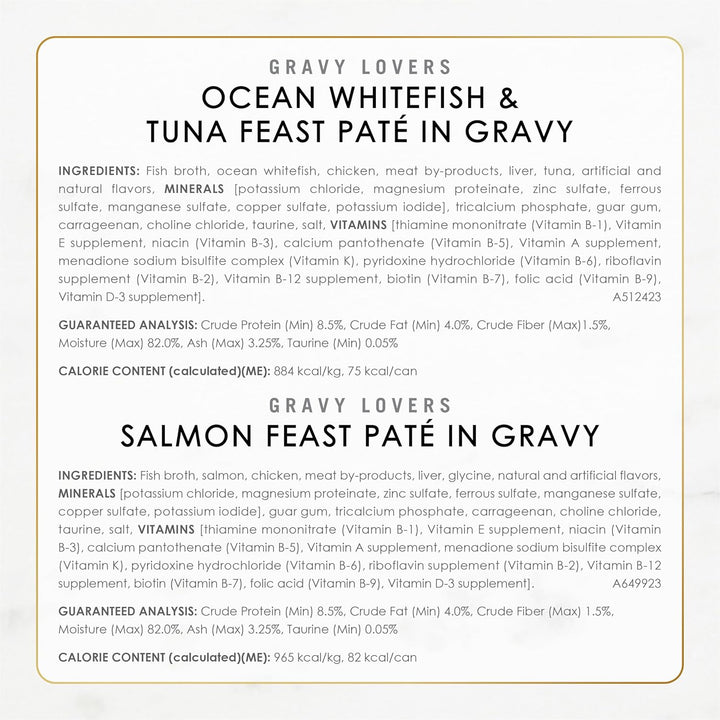 Purina Gravy Lovers Variety Pack Feast Pate in Wet Cat Food Gravy - (Pack of 1) 4.5 Lb. Boxes