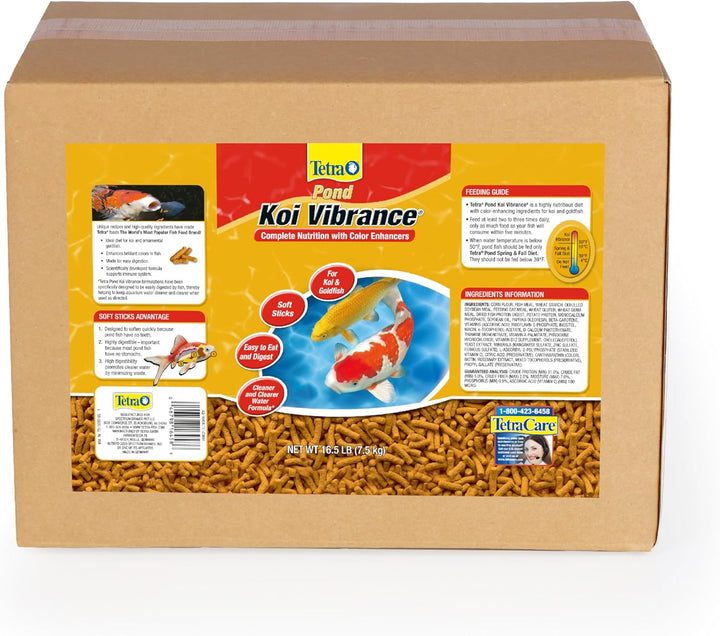 pond Koi Vibrance, Soft Sticks, Easy to Digest Floating Pond Food, 5.18 Lbs